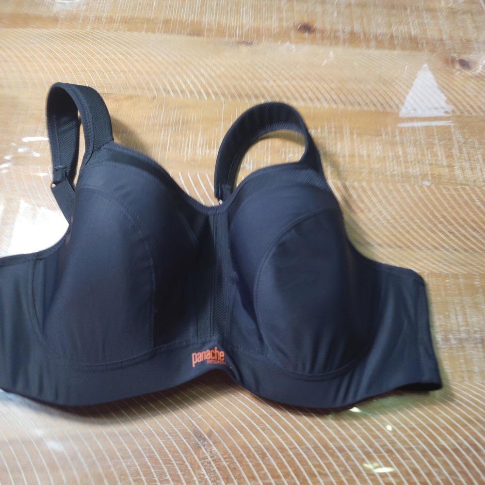 Panache Sport 5021 Wired High Impact Sports Bra Black 38D Underwire Convertible